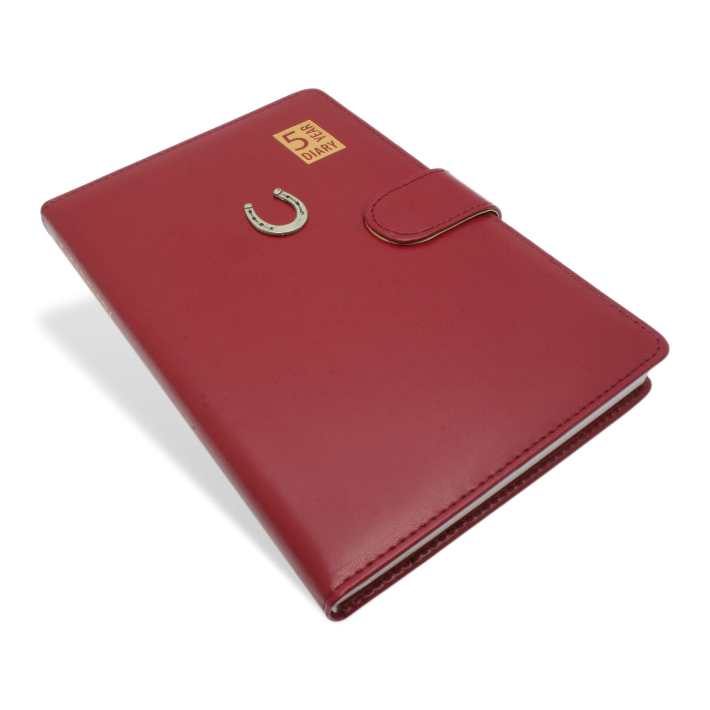 Burgundy 5 Year Diary & Pewter Horse Shoe