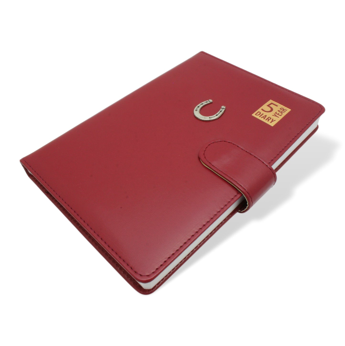 Burgundy 5 Year Diary & Pewter Horse Shoe