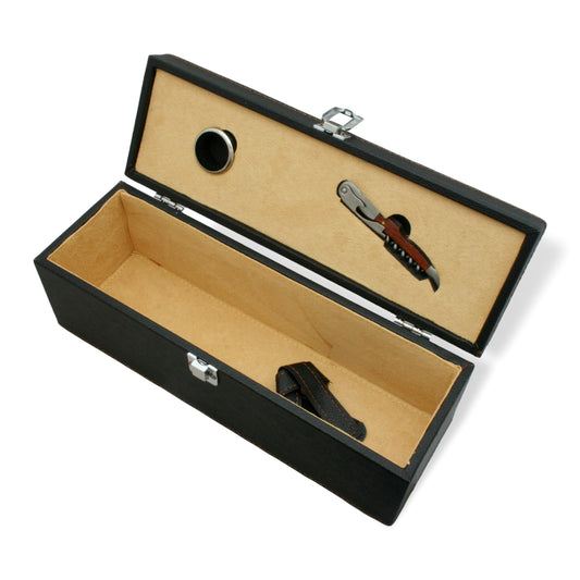 Black PU Wine Case & Pewter Horse Head