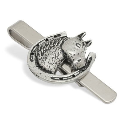 Lucky Pewter Horse Head In Shoe Tie Slide