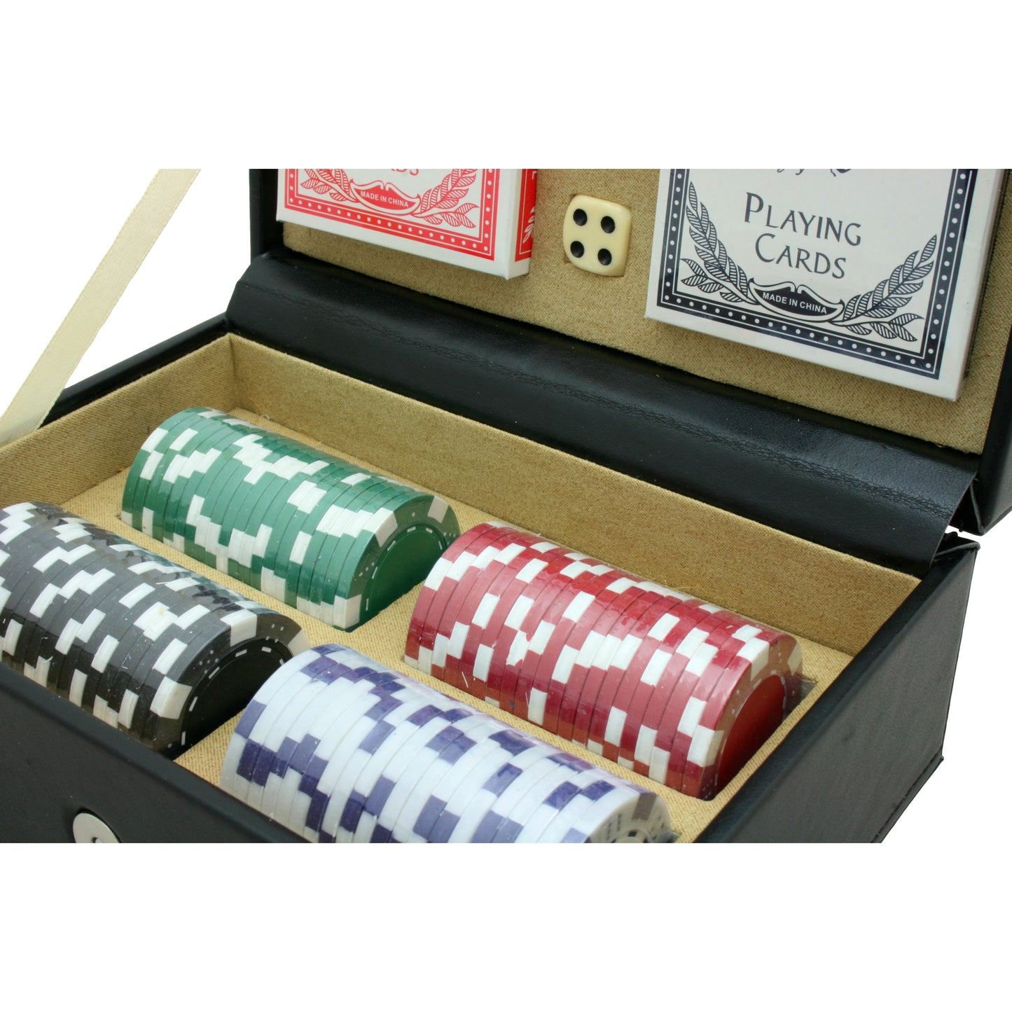 Poker Set In Leather Case With Horse Head In Shoe Motif