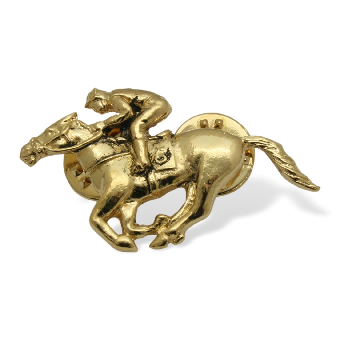 Horse Racing Gold Plated Pin Badge