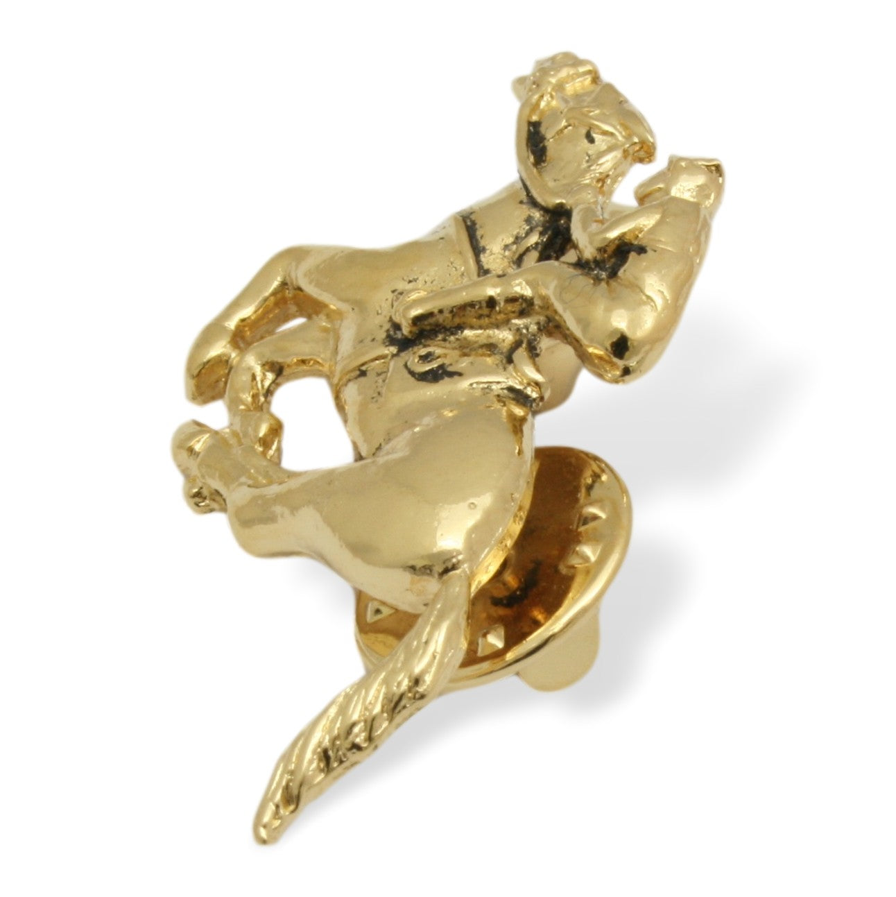 Horse Racing Gold Plated Pin Badge