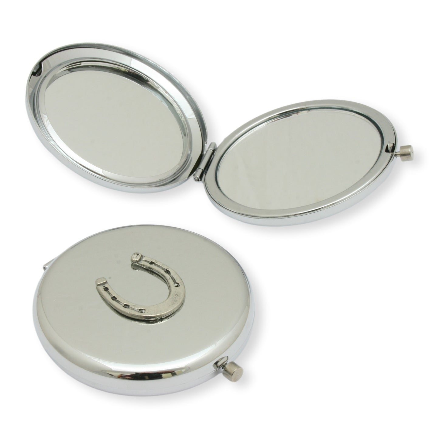 Horse Shoe Stainless Steel Compact Mirror