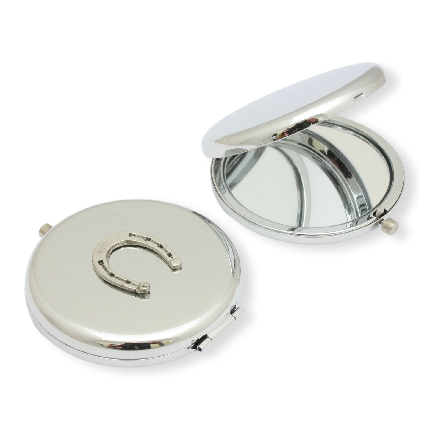 Horse Shoe Stainless Steel Compact Mirror